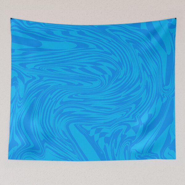 Item preview, Psychedelic Warped Marbled Checkerboard Print Bright Blue designed and sold by Ren Speiser.