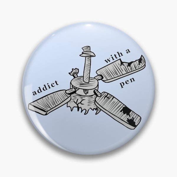 Item preview, Addict With a Pen Ceiling Fan designed and sold by CeilingFansArt.