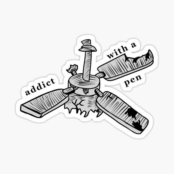 Item preview, Addict With a Pen Ceiling Fan designed and sold by CeilingFansArt.