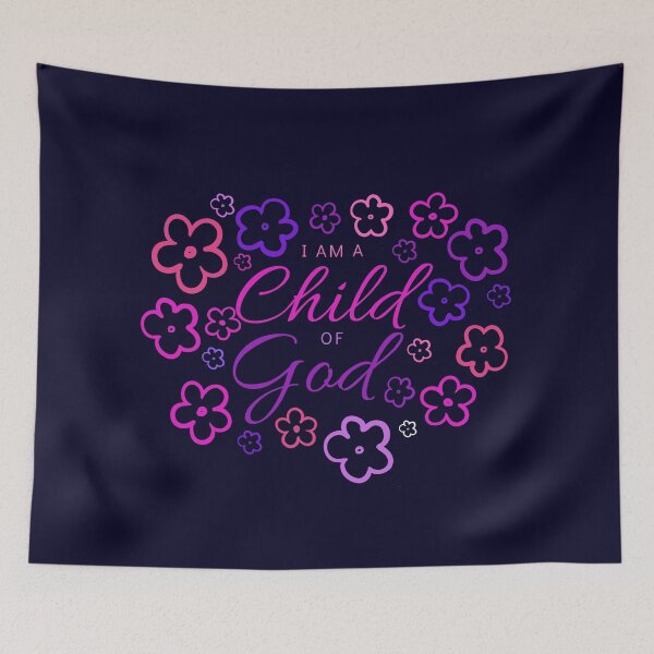 Item preview, I am a child of God - pink/purple flowers designed and sold by Restored Gospel Boutique .