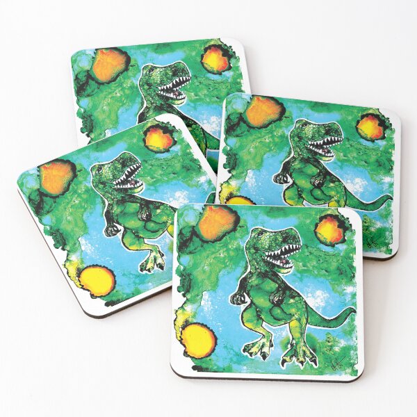 Item preview, alcohol ink dinosaur designed and sold by Clare Symington.