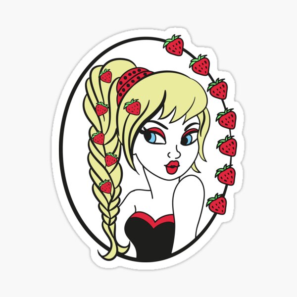 Strawberry girl character Sticker