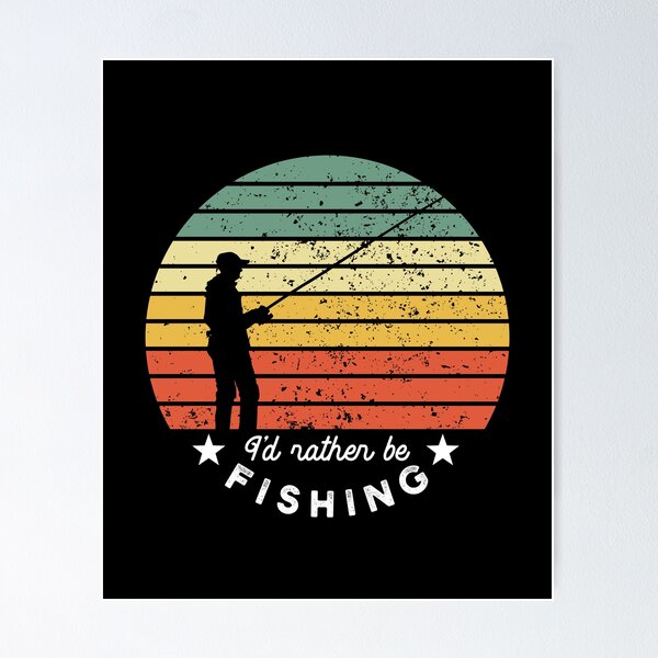 Item preview, I’d rather be fishing Vintage sunset fish rod funny gift designed and sold by Halfstone.