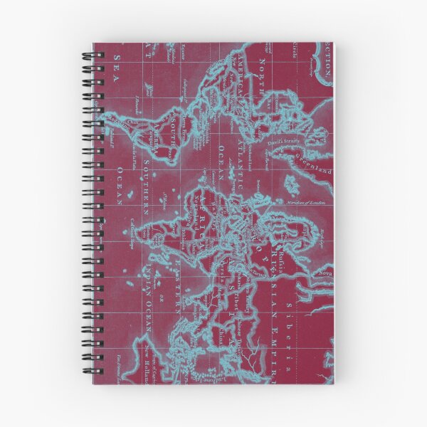 Item preview, World Map (1766) Red & Light Blue designed and sold by BravuraMedia.