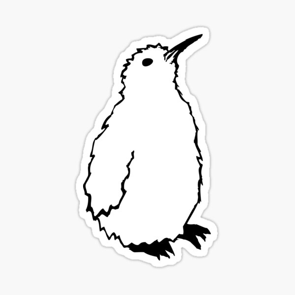 Item preview, penguin baby chick outline designed and sold by MiraNomegusta.
