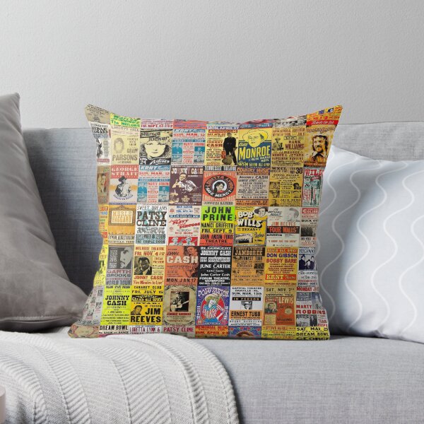 Country Music Posters Throw Pillow