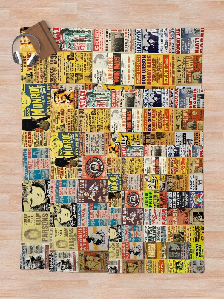 Alternate view of Country Music Posters Throw Blanket