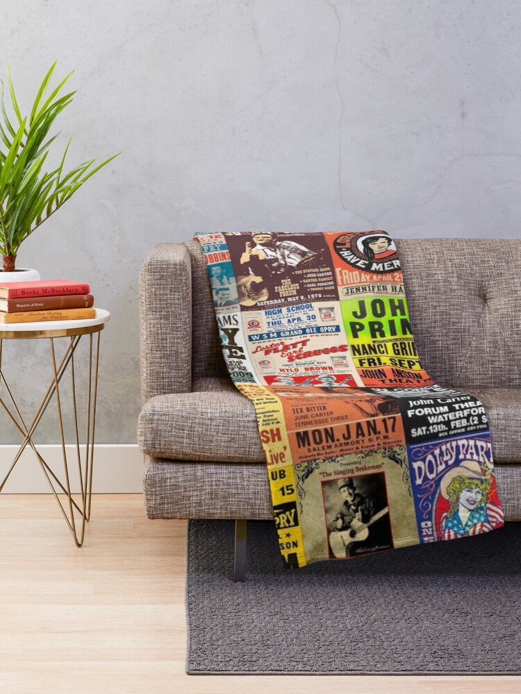 Alternate view of Country Music Posters Throw Blanket