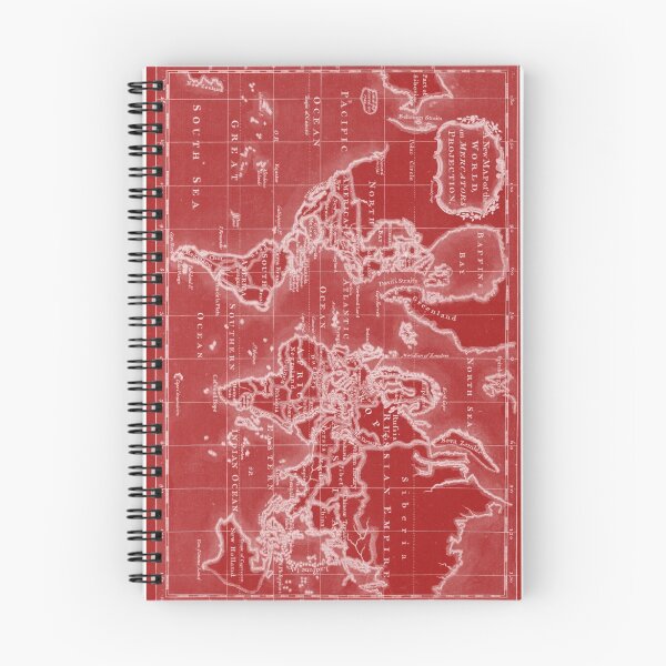 Item preview, World Map (1766) Red & White designed and sold by BravuraMedia.