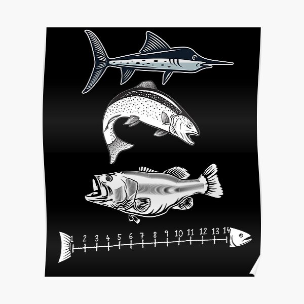 Download Fishing Ruler Posters Redbubble