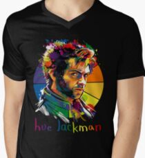 Hue Jackman Men's V-Neck T-Shirt