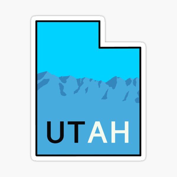 "Utah Blue Cutout of State Shape" Sticker for Sale by eodesigns Redbubble