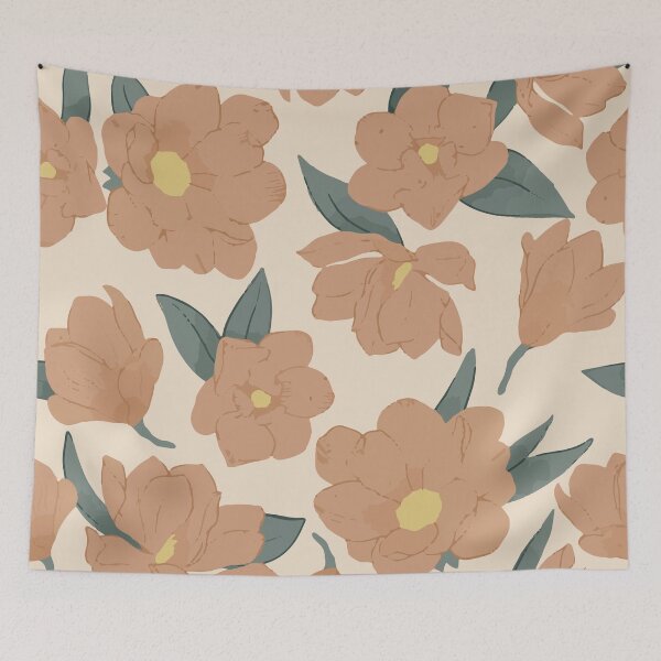 Item preview, Warm peachy magnolias pattern designed and sold by White-Peony.