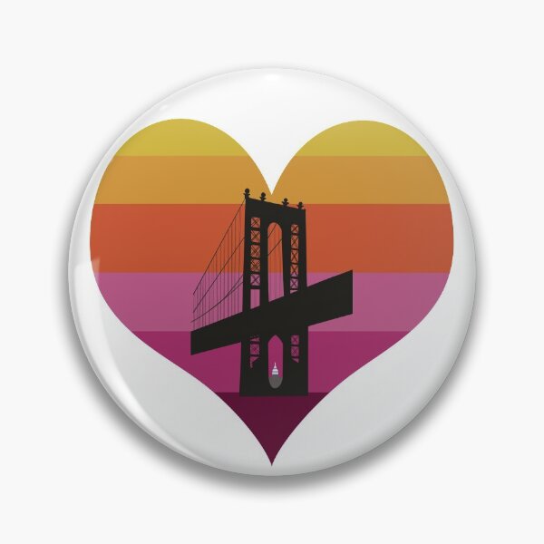 Item preview, Manhattan Bridge heart outline - dusk designed and sold by knileuh.