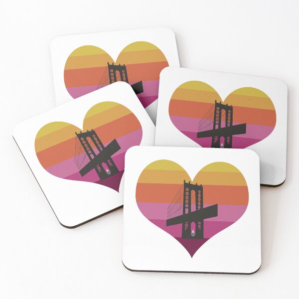 Item preview, Manhattan Bridge heart outline - dusk designed and sold by knileuh.
