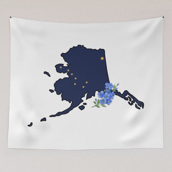 Item preview, State of Alaska Flag with State Flower Forget me Not designed and sold by Gsallicat.