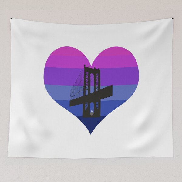 Item preview, Manhattan Bridge heart outline - night designed and sold by knileuh.