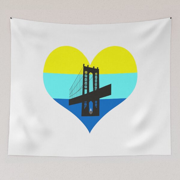 Item preview, Manhattan Bridge heart outline - dawn designed and sold by knileuh.