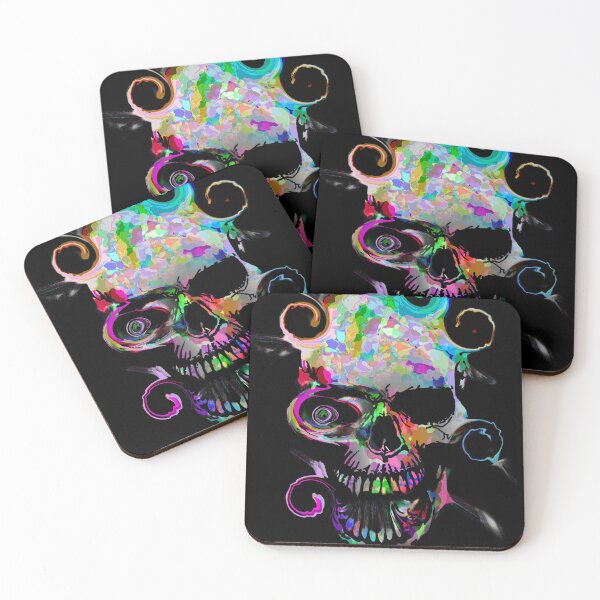 Item preview, Skull Head in Multi Colour Abstract, Face Mask designed and sold by AMS-ART.