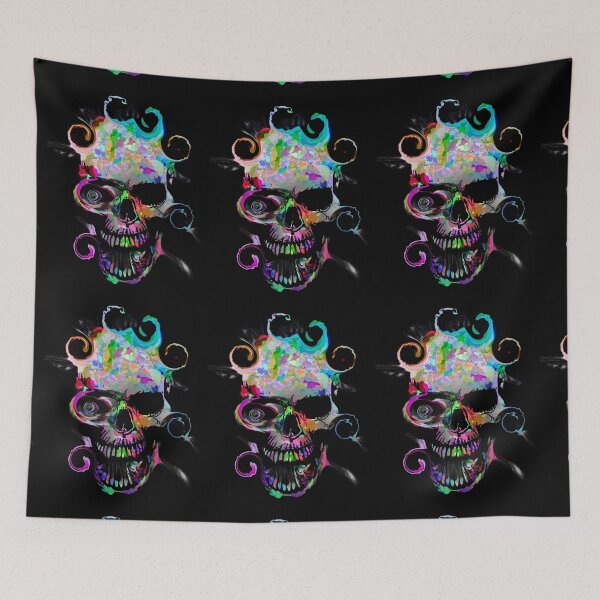 Item preview, Skull Head in Multi Colour Abstract, Face Mask designed and sold by AMS-ART.