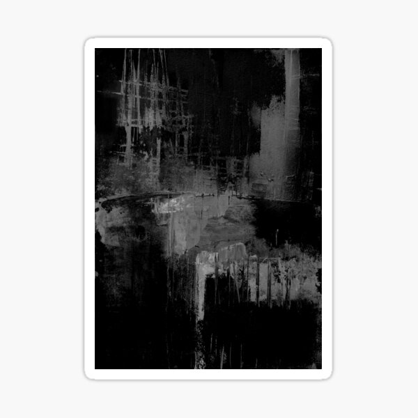 Black gray abstract Sticker