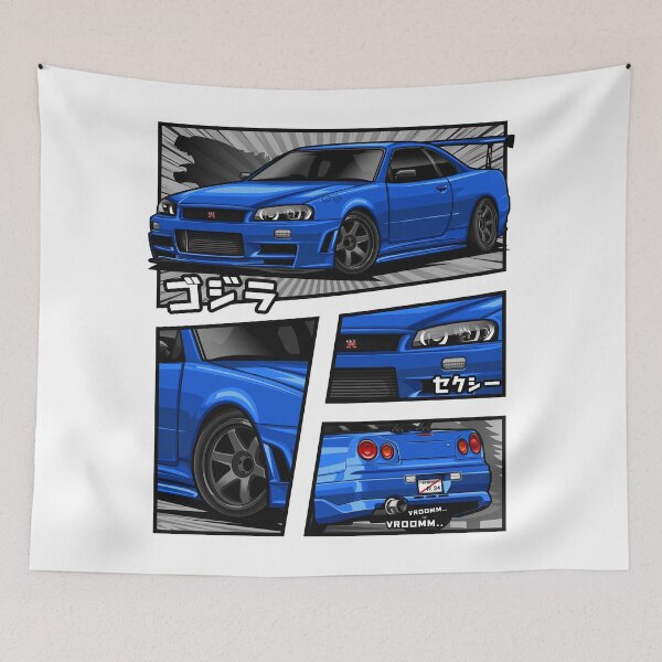 Item preview, GTR R-34 Manga Series (Blue) designed and sold by JioojiProject.