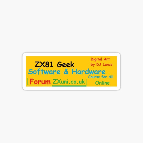 ZX81 Geek - ZXuni.co.uk Sticker