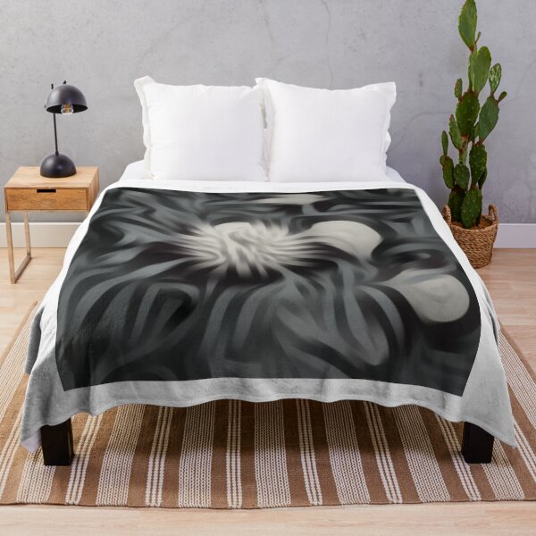 Item preview, Oil paint style black and white flower photograph designed and sold by RobbieTaylor.