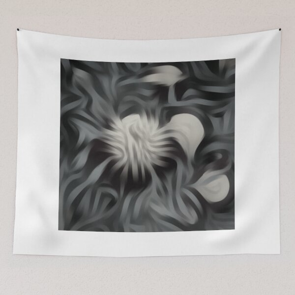 Item preview, Oil paint style black and white flower photograph designed and sold by RobbieTaylor.