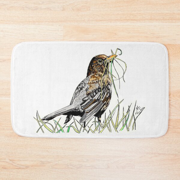 Item preview, Spring Blackbird Gathering Grass designed and sold by JulieSpriddle.