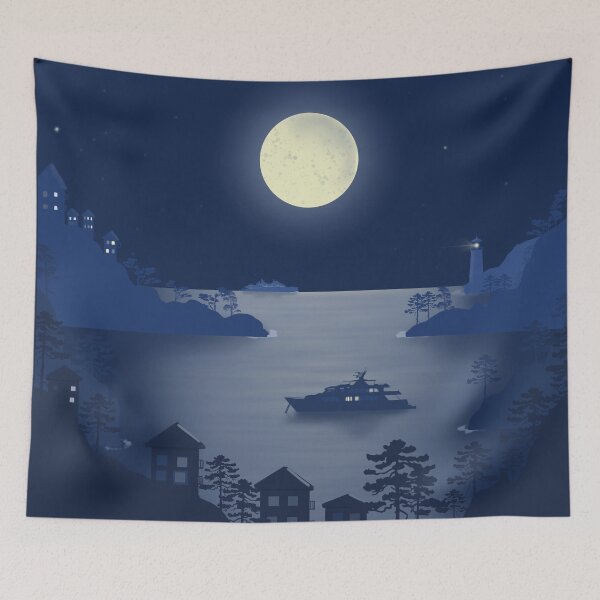 Item preview, Night in Liguria - Minimal Art designed and sold by Julia Rudens.