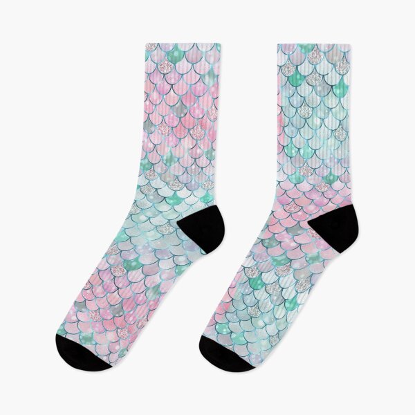 Item preview, Mermaid Scales Sparkling Glitter Pink and Green  designed and sold by DigitalPie.