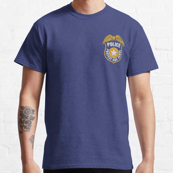Protect and Serve Police Nightsticks Officer Cop First Responders Mens T-shirt