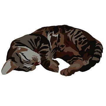 Artwork thumbnail, Sleeping Tabby Cat by Gwen Meyers