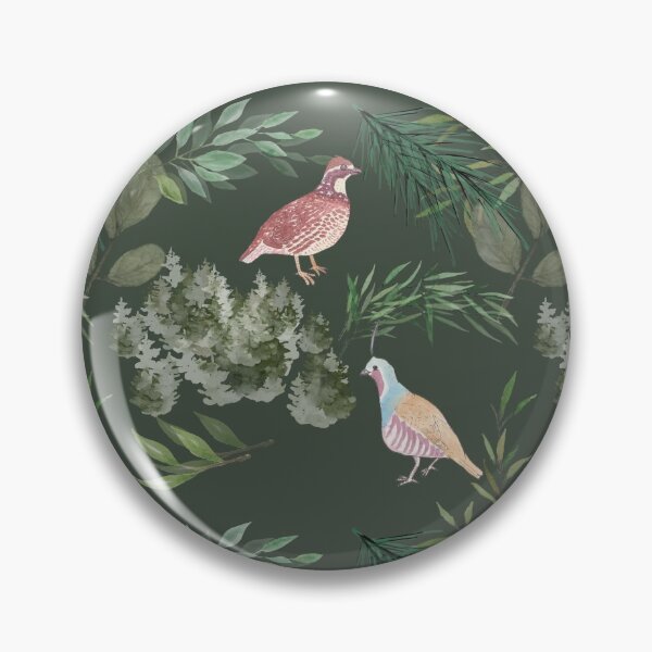 Item preview, Leaf nature green quail species watercolor bird art designed and sold by TheWaterBirds.