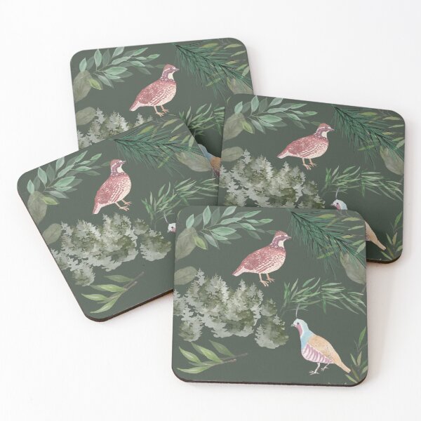 Item preview, Leaf nature green quail species watercolor bird art designed and sold by TheWaterBirds.