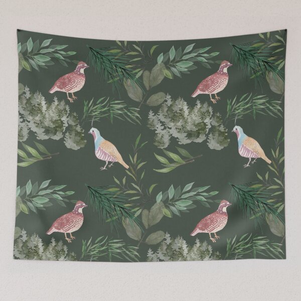 Item preview, Leaf nature green quail species watercolor bird art designed and sold by TheWaterBirds.