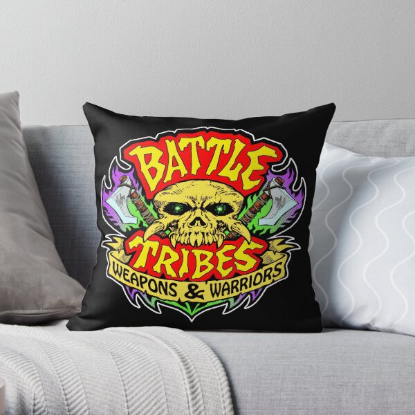 Battle Tribes Skull Logo Throw Pillow