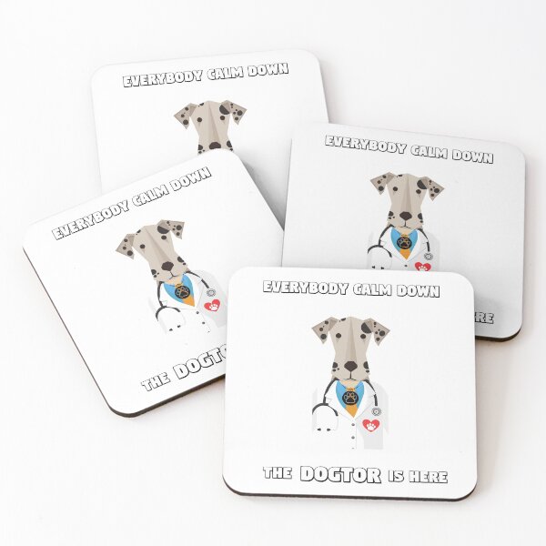 Item preview, Dog Doctor Dogtor Everybody Calm Down Cute Dalmatian designed and sold by BrokenUnicorn.