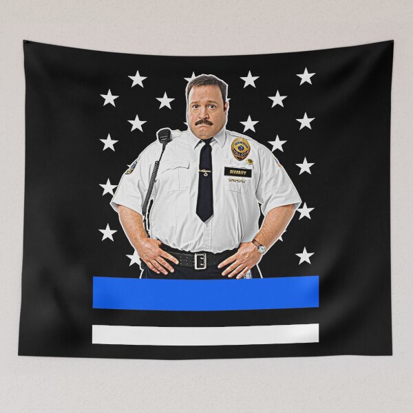 Aperçu de l'œuvre Paul Blart Mall Cop /// Ligne bleue épaisse créée et vendue par acquiesce13.