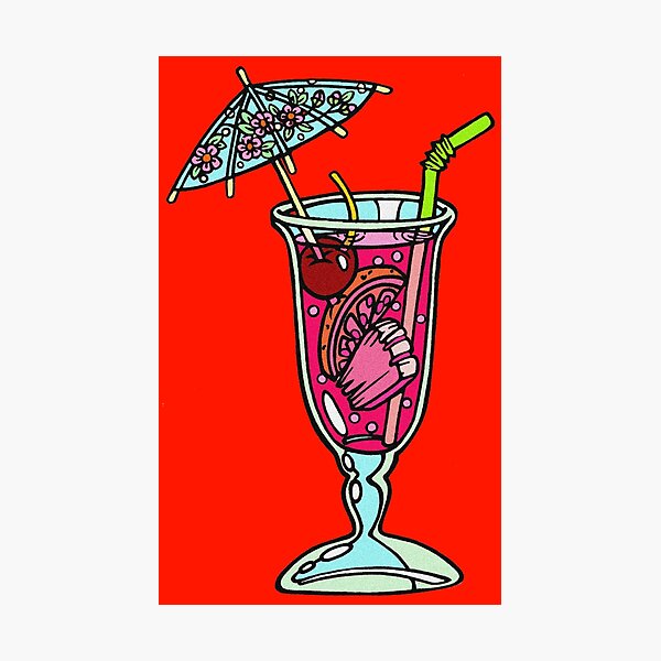 Item preview, Girl drink drunk Umbrella Cocktail designed and sold by sandpiperstudio.