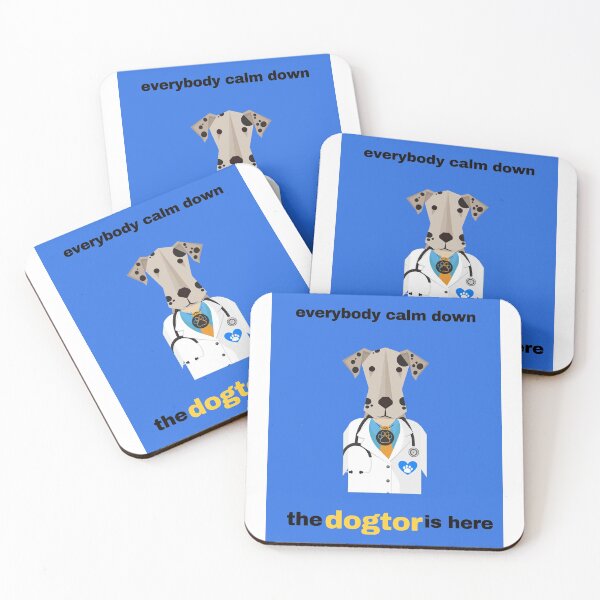 Item preview, Puppy Dog Doctor Dogtor Everybody Calm Down Cute Dalmatian designed and sold by BrokenUnicorn.