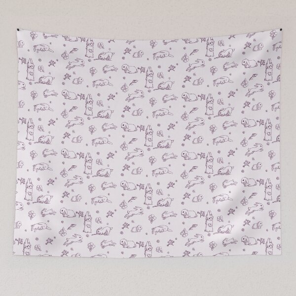 Item preview, Purple bunny pattern designed and sold by hannahjoyous.