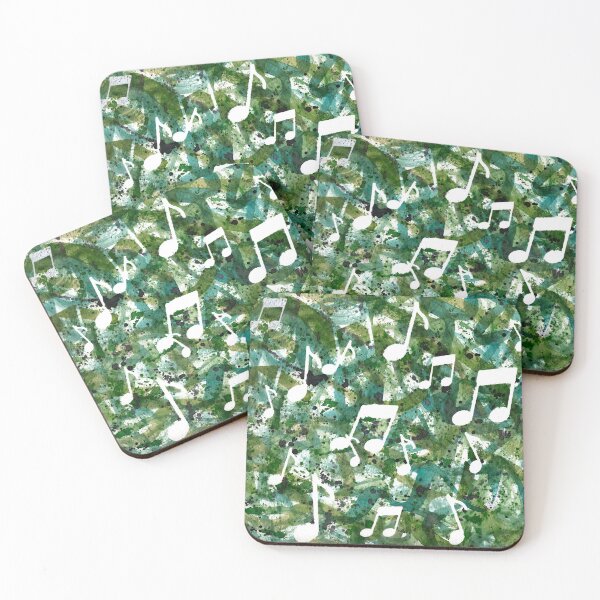 Item preview, Jungle Boogie | Green Watercolor Music Note Silhouettes designed and sold by Zab Butler Design.