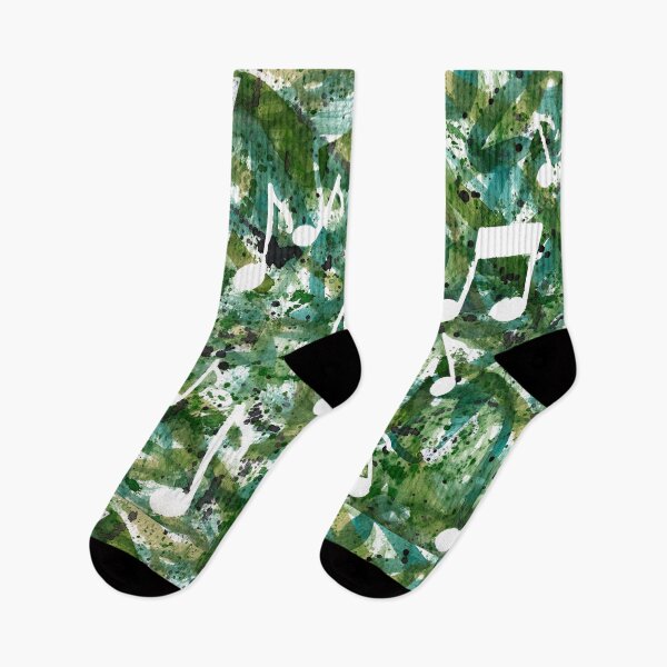 Item preview, Jungle Boogie | Green Watercolor Music Note Silhouettes designed and sold by Zab Butler Design.