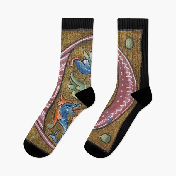 Item preview, Initial manuscript art — medieval art  -  Illuminated manuscripts art designed and sold by Qrhoo.