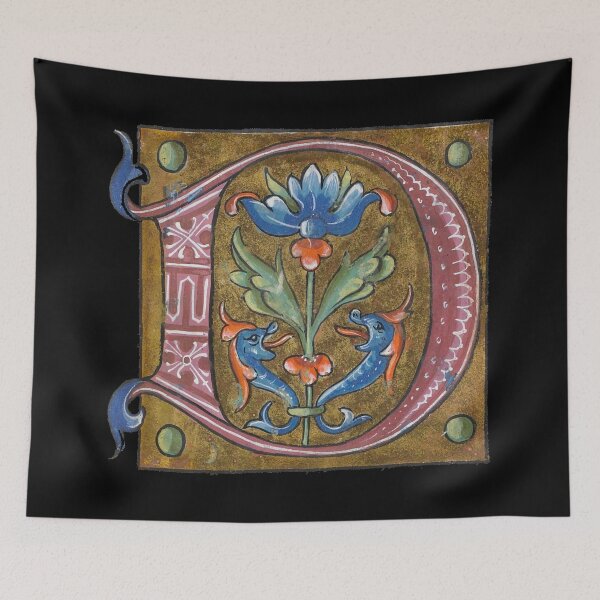 Item preview, Initial manuscript art — medieval art  -  Illuminated manuscripts art designed and sold by Qrhoo.