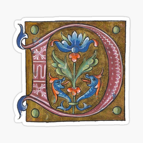 Item preview, Initial manuscript art — medieval art  -  Illuminated manuscripts art designed and sold by Qrhoo.