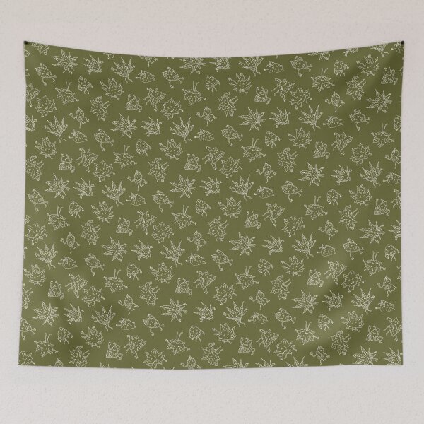 Item preview, A cartoony dead leaf pattern in white line designed and sold by MatthewJSimpson.