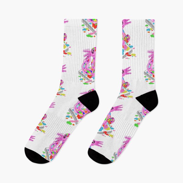 Item preview, Kawaii rainbow axolotl painter white version  designed and sold by KatyChristoff.